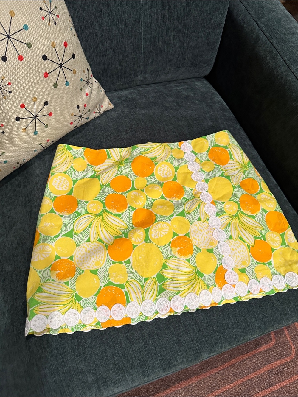 Lilly Pulitzer Yellow and Green Citrus Print Skort